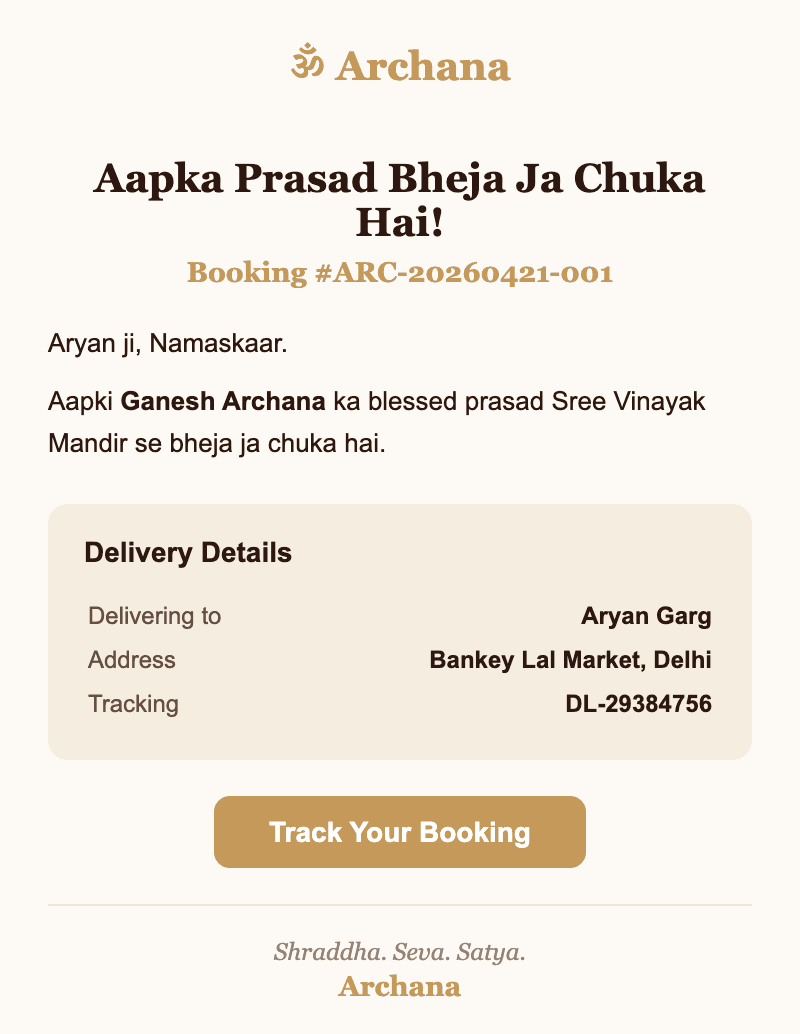 Temple Prasad at Your Door